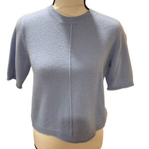 Joie Wool/Cashmere S/S Sweater Lavender MockNeck Ribbed & Button Details Wmn XXS